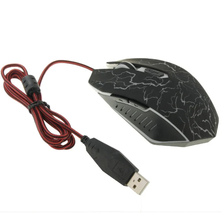 Rato de jogos ótico com fio USB 6D para computador PC portátil, USB 6D
