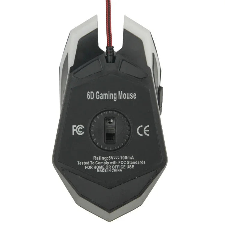 Rato de jogos ótico com fio USB 6D para computador PC portátil, USB 6D
