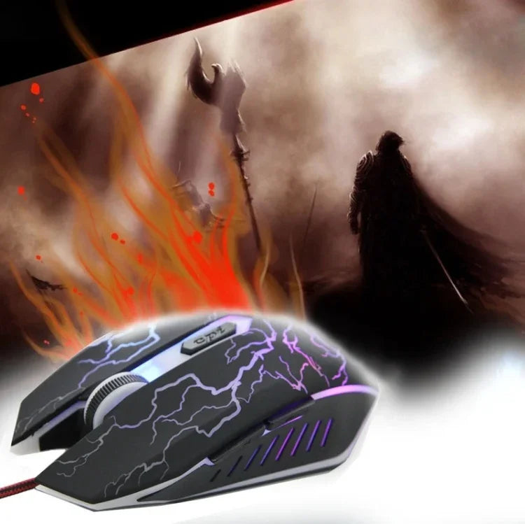 Rato de jogos ótico com fio USB 6D para computador PC portátil, USB 6D