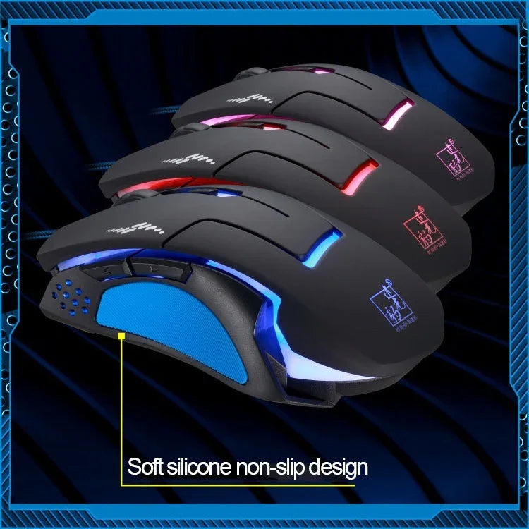 Rato Óptico Gaming USB com Fio T7, 3 Cores Alteráveis, 1200 DPI 1600 DPI 2400 DPI, T7