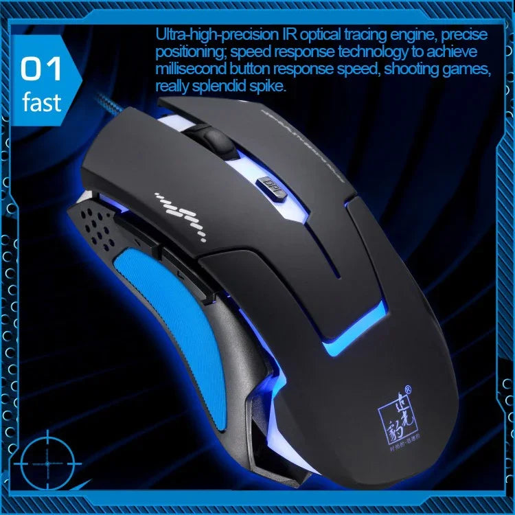 Rato Óptico Gaming USB com Fio T7, 3 Cores Alteráveis, 1200 DPI 1600 DPI 2400 DPI, T7