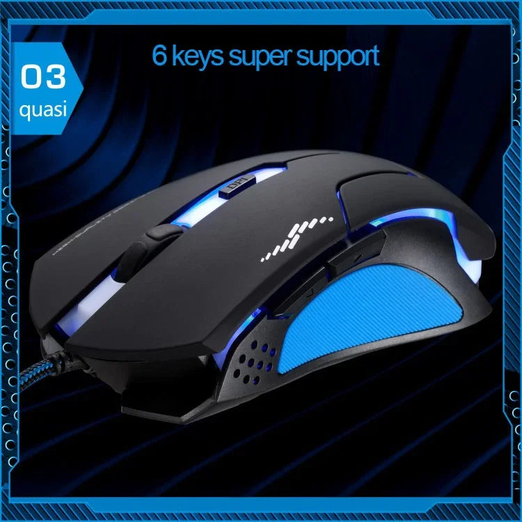 Rato Óptico Gaming USB com Fio T7, 3 Cores Alteráveis, 1200 DPI 1600 DPI 2400 DPI, T7