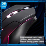 Rato Óptico Gaming USB com Fio T7, 3 Cores Alteráveis, 1200 DPI 1600 DPI 2400 DPI, T7