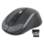 Rato Óptico Sem Fios 2.4GHz com Receptor USB, Plug and Play, Distância de Trabalho até 10 Metros