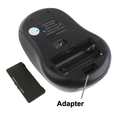 Rato Óptico Sem Fios 2.4GHz com Receptor USB, Plug and Play, Distância de Trabalho até 10 Metros