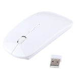 Rato Óptico Laser Ultra-fino Sem Fios 2.4GHz com Recetor USB Mini, Plug and Play