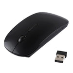 Rato Óptico Laser Ultra-fino Sem Fios 2.4GHz com Recetor USB Mini, Plug and Play
