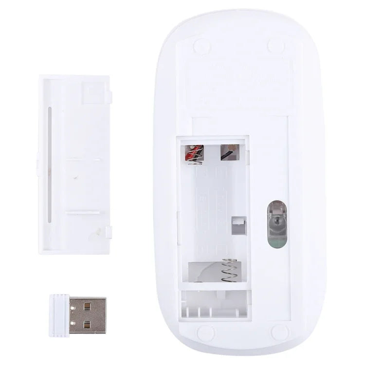 Rato Óptico Laser Ultra-fino Sem Fios 2.4GHz com Recetor USB Mini, Plug and Play