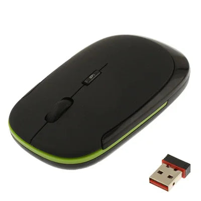 Rato Ultra-fino Sem Fios 2.4GHz, Preto, Prateado