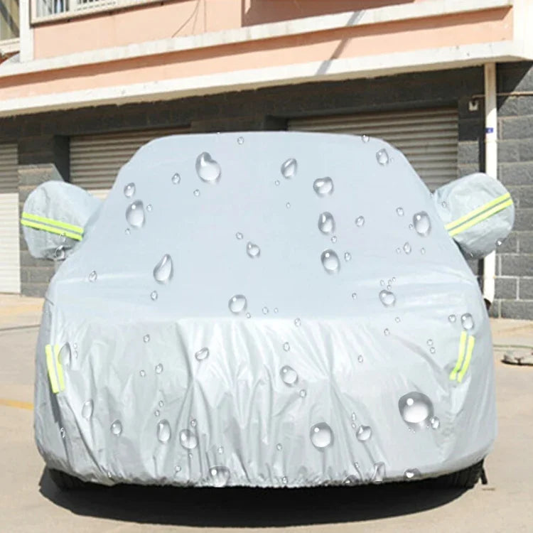 Capa de Carro Sedan PEVA Anti-Pó, Impermeável e à Prova de Sol com Faixas de Aviso, Adequada para Carros até 4,5m (176 polegadas) de Comprimento, 176 polegadas (M)
