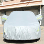 Capa de Carro Sedan PEVA Anti-Pó, Impermeável e à Prova de Sol com Faixas de Aviso, Adequada para Carros até 4,5m (176 polegadas) de Comprimento, 176 polegadas (M)