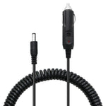 Adaptador de Alimentação DC 2A 5.5 x 2.1mm com Cabo Enrolado para Carro, Comprimento: 40-140cm, 5.5 x 2.1mm