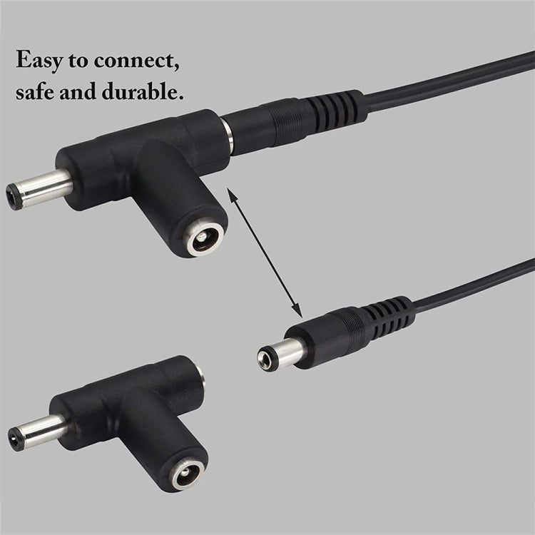 Adaptador de Alimentação DC 2A 5.5 x 2.1mm com Cabo Enrolado para Carro, Comprimento: 40-140cm, 5.5 x 2.1mm