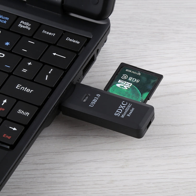 Leitor de Cartões USB 3.0 2 em 1, Super Velocidade 5Gbps, Suporta Cartão SD / TF