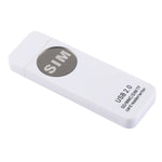 Leitor Universal de Cartões USB, Suporta Cartões SD / MMC / SIM / TF, Branco