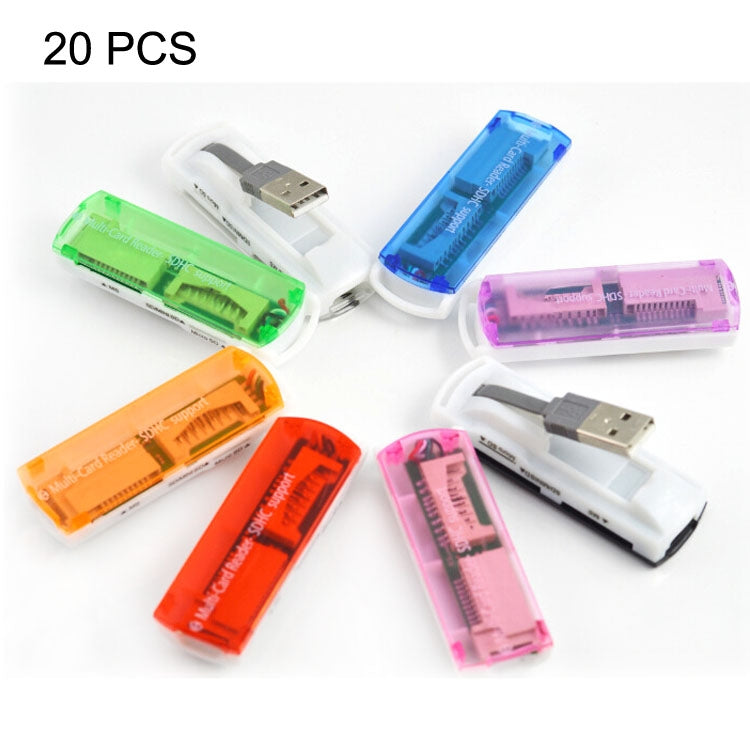 Leitor de Cartões USB 2.0 Multi, Suporta Cartões SD/MMC, MS, TF, M2