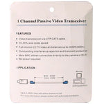 Transceptor Balun de Vídeo de Rede Passivo BNC 1 Canal, X202P-C