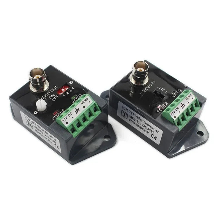 Transmissor e Recetor Balun de Vídeo UTP Par Trançado CCTV Ativo, 351TR