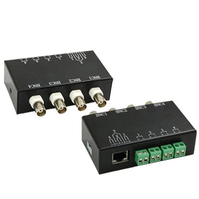 Transceptor Balun Passivo de Vídeo BNC para UTP RJ45 de 4 Canais, QC204