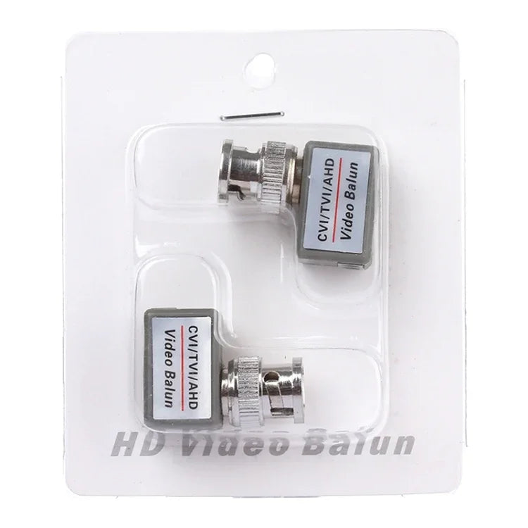 2 Unidades 202C-HD Adaptador Coaxial Balun de Vídeo Passivo CVI/TVI/AHD 1 Canal, 202C-HD