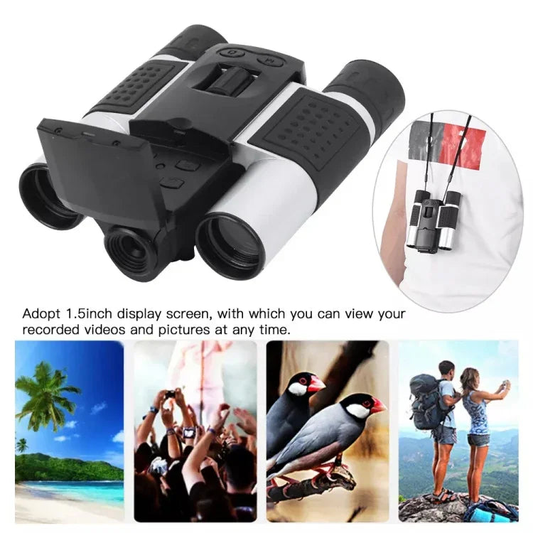Câmara Digital Binóculos Telescópio DB618B 10X25 Zoom Lente Objetiva 10mm HD 1280x960P Ecrã LCD 1,5 polegadas, DB618B 10X25