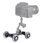 Carro de Carril Deslizante para Vídeo de Mesa de Chão para Câmara DSLR, Preto
