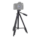 Tripé YUNTENG VCT-681 138cm para Câmaras SLR / Micro-SLR / Digitais, Pernas de Alumínio Dobráveis em 4 Secções, Adequado para Canon / Nikon / Panasonic / Pentax / Casio / Sony / Fuji (Capacidade de Carga: 3kg)