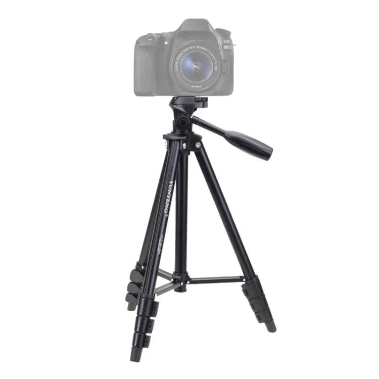 Tripé YUNTENG VCT-681 138cm para Câmaras SLR / Micro-SLR / Digitais, Pernas de Alumínio Dobráveis em 4 Secções, Adequado para Canon / Nikon / Panasonic / Pentax / Casio / Sony / Fuji (Capacidade de Carga: 3kg)