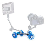 Primeira Geração DEBO Carro de Carril Deslizante para Vídeo de Mesa de Chão para Câmara DSLR / Filmadoras, Azul