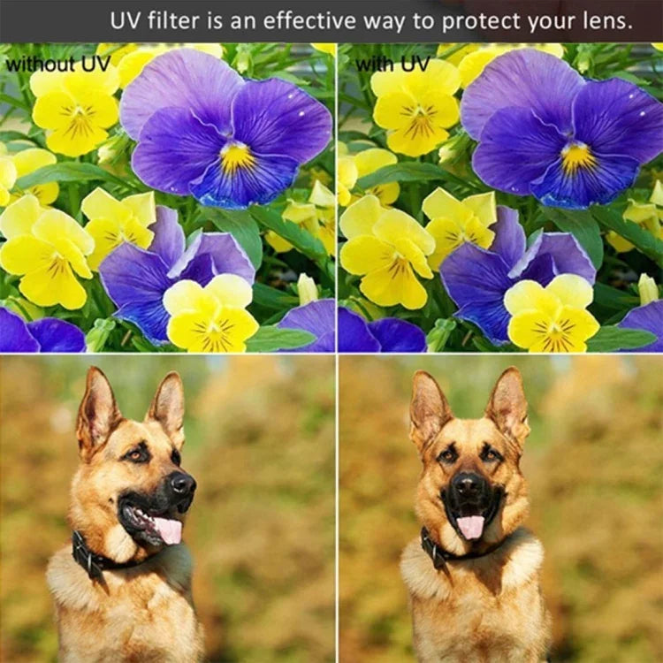 Filtro UV de Lente com Moldura em Liga de Alumínio para Câmara Digital 52mm, 52mm