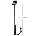 Monopé Portátil Extensível de 49cm com Parafuso para GoPro, Insta360, DJI e Outras Câmaras de Ação, Comprimento Máximo: 49cm(Vermelho), Comprimento Máximo: 49cm(Azul), Comprimento Máximo: 49cm(Dourado), Comprimento Máximo: 49cm(Verde)
