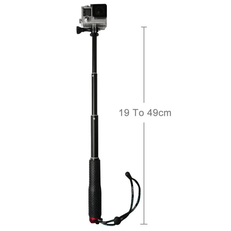 Monopé Portátil Extensível de 49cm com Parafuso para GoPro, Insta360, DJI e Outras Câmaras de Ação, Comprimento Máximo: 49cm(Vermelho), Comprimento Máximo: 49cm(Azul), Comprimento Máximo: 49cm(Dourado), Comprimento Máximo: 49cm(Verde)