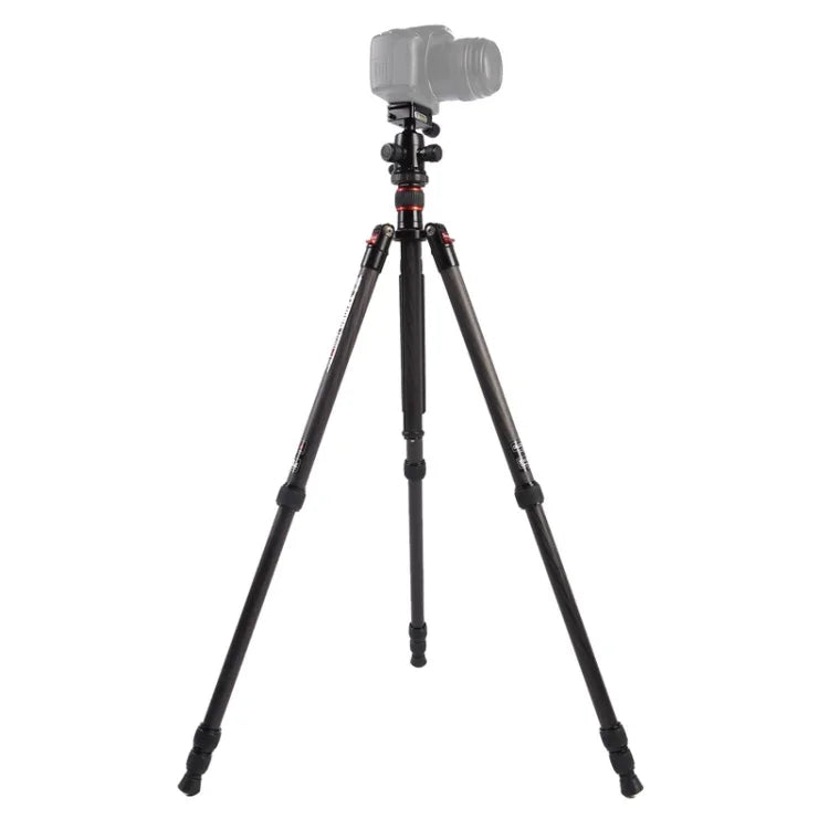 Triopo GT-2504X8.C Tripé Portátil Ajustável em Fibra de Carbono com Cabeça de Bola de Alumínio B-1 para Câmera DSLR Canon Nikon Sony, GT-2504X8.C (Preto), GT-2504X8.C (Dourado)