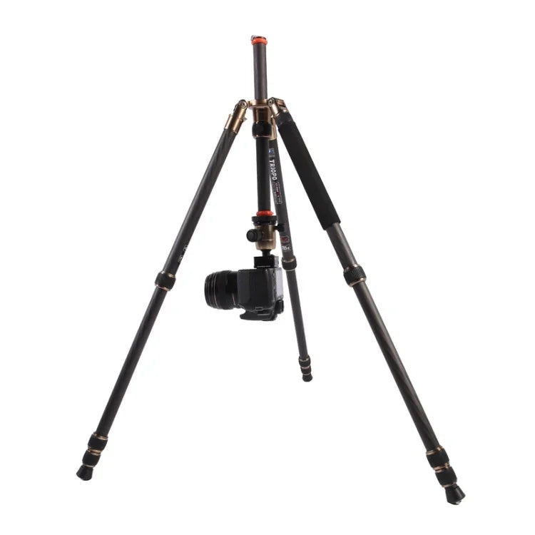 Triopo GT-2504X8.C Tripé Portátil Ajustável em Fibra de Carbono com Cabeça de Bola de Alumínio B-1 para Câmera DSLR Canon Nikon Sony, GT-2504X8.C (Preto), GT-2504X8.C (Dourado)