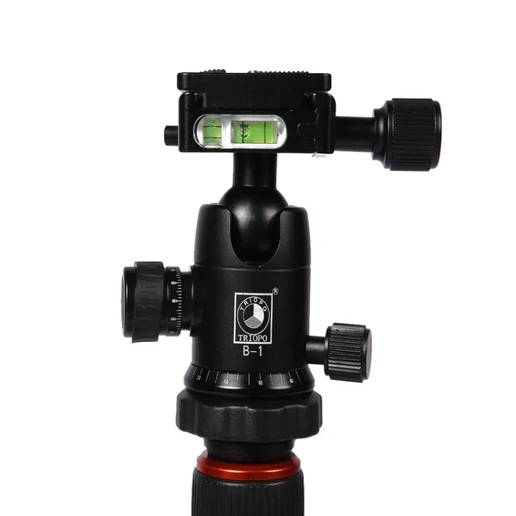 Triopo GT-2504X8.C Tripé Portátil Ajustável em Fibra de Carbono com Cabeça de Bola de Alumínio B-1 para Câmera DSLR Canon Nikon Sony, GT-2504X8.C (Preto), GT-2504X8.C (Dourado)