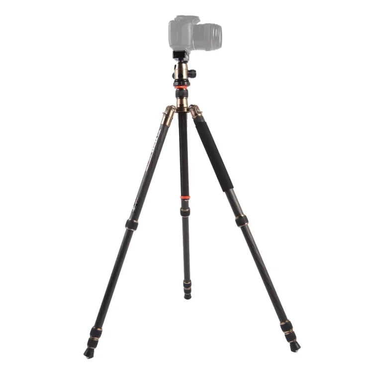 Triopo GT-2504X8.C Tripé Portátil Ajustável em Fibra de Carbono com Cabeça de Bola de Alumínio B-1 para Câmera DSLR Canon Nikon Sony, GT-2504X8.C (Preto), GT-2504X8.C (Dourado)