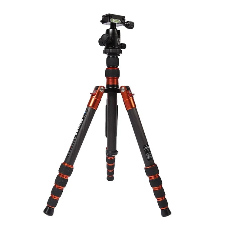 Triopo GT-2505x8.C Tripé Portátil Ajustável em Fibra de Carbono com Cabeça de Bola de Alumínio B-1 para Câmera DSLR Canon Nikon Sony, GT-2505x8.C (Preto), GT-2505x8.C (Dourado)