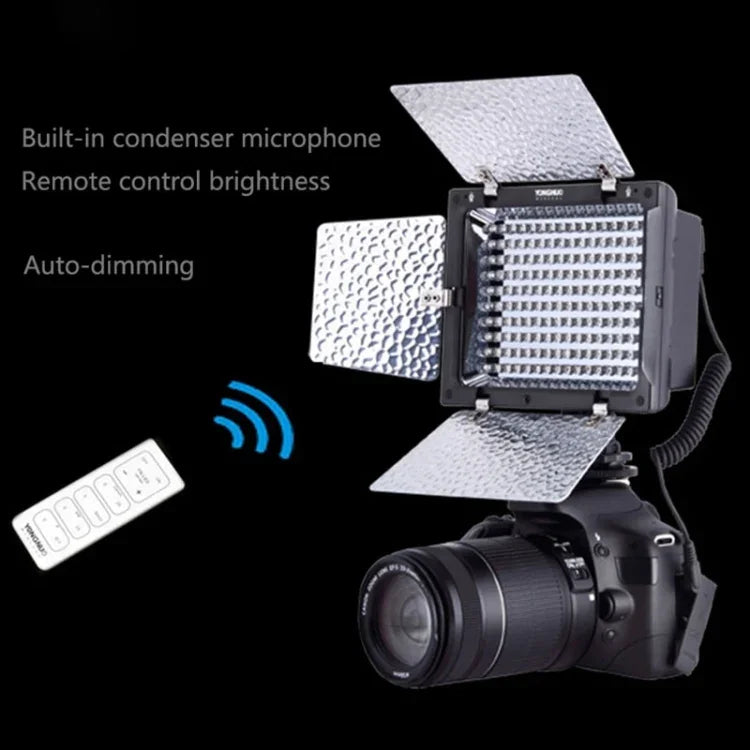 YONGNUO YN-160 II Luz LED para Vídeo com Controlo Remoto de Luminosidade para Câmara DSLR Canon Nikon, YN-160 II