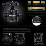 Tripé Monopé Portátil Profissional ZOMEI Z688 em Liga de Magnésio com Cabeça de Bola para Câmara Digital, Z688
