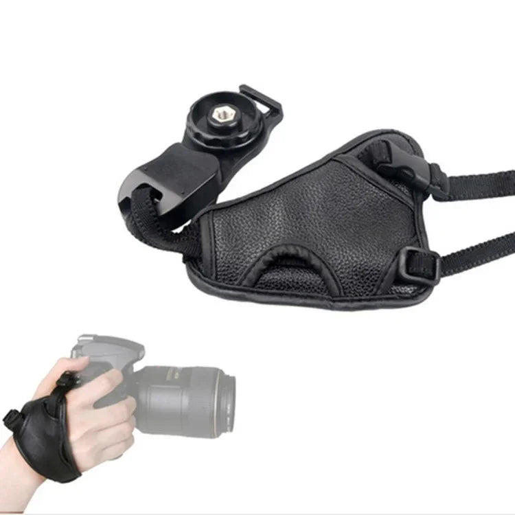 Pega de Mão com Correia de Pulso em Pele PU Macia para Câmara Nikon / Canon / Sony