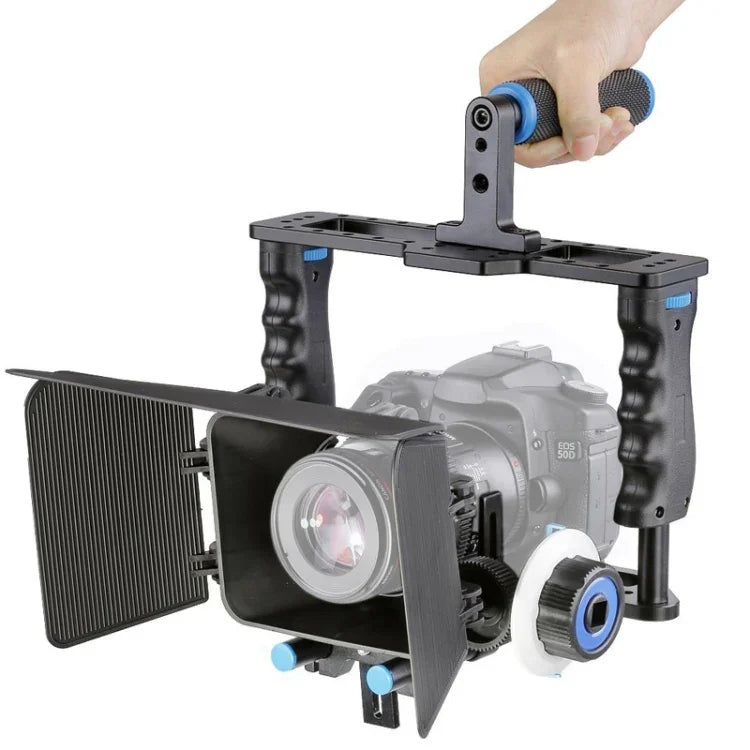 Estabilizador de Gaiola para Câmara de Vídeo com Pega Grande YELANGU YLG1103A-B + Kit Matte Box para Câmara DSLR / Câmara de Vídeo