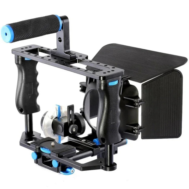 Estabilizador de Gaiola para Câmara de Vídeo com Pega Grande YELANGU YLG1103A-B + Kit Matte Box para Câmara DSLR / Câmara de Vídeo