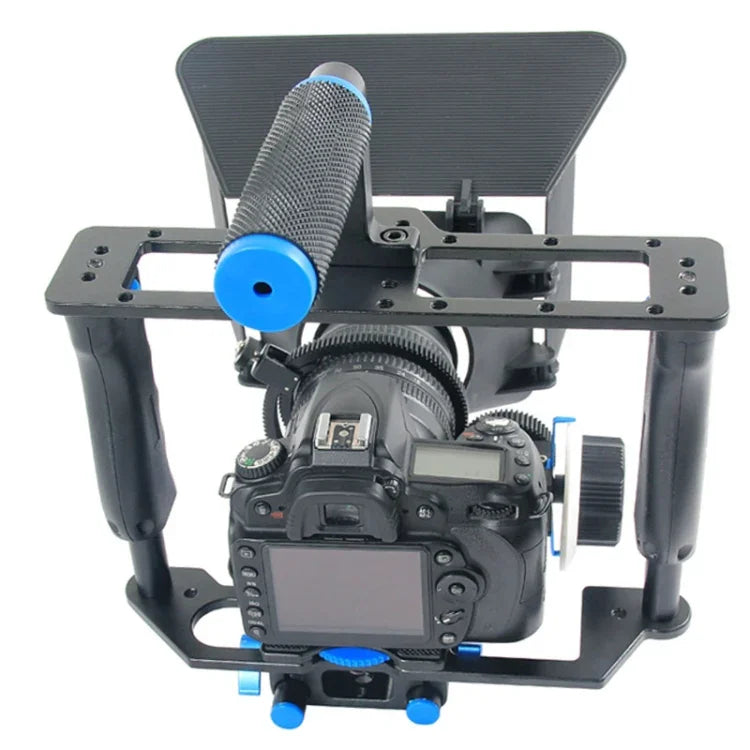 Estabilizador de Gaiola para Câmara de Vídeo com Pega Grande YELANGU YLG1103A-B + Kit Matte Box para Câmara DSLR / Câmara de Vídeo