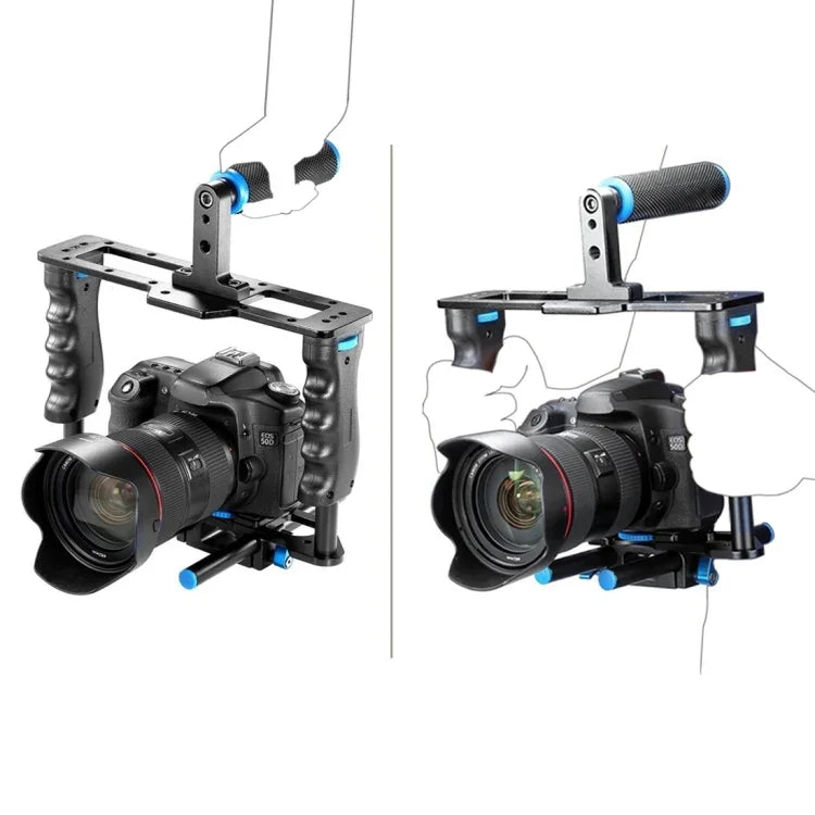 Montagem de Ombro com Duas Pegas YELANGU YLG1103A-A + Kit Estabilizador de Gaiola com Matte Box para Câmara DSLR / Câmara de Vídeo