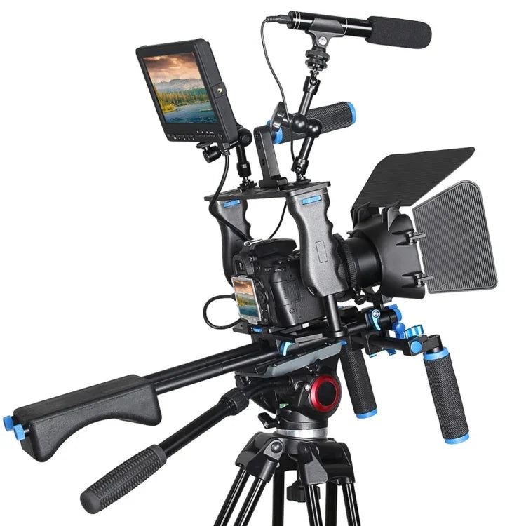 Montagem de Ombro com Duas Pegas YELANGU YLG1103A-A + Kit Estabilizador de Gaiola com Matte Box para Câmara DSLR / Câmara de Vídeo