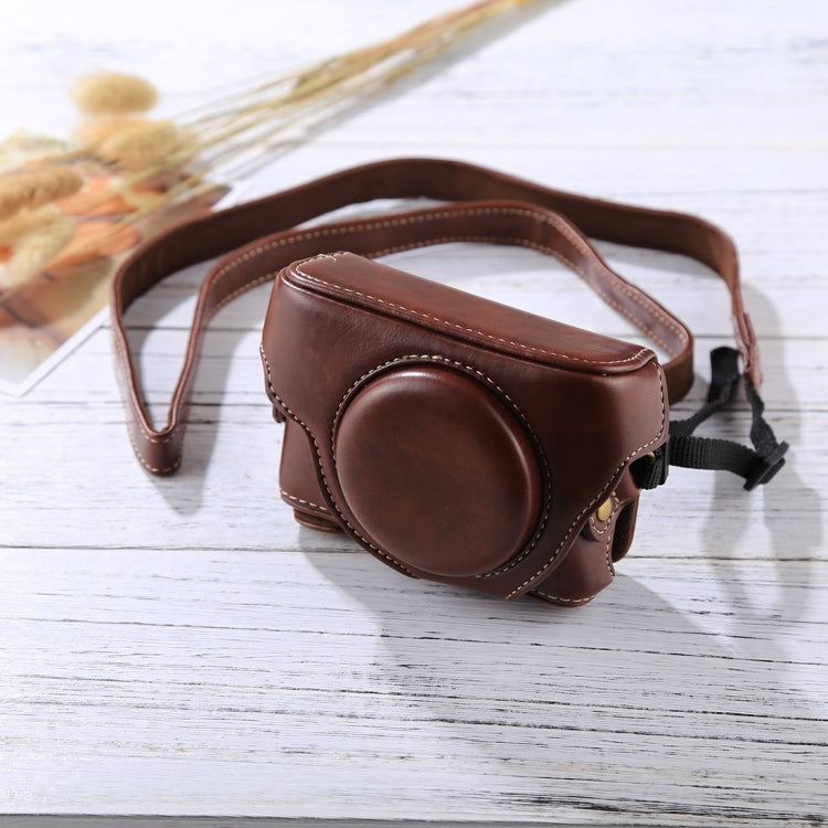 Bolsa de Câmara em Pele PU Estilo Retro com Correia para Sony RX100 M3 / M4 / M5