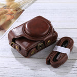 Bolsa de Câmara em Pele PU Estilo Retro com Correia para Sony RX100 M3 / M4 / M5