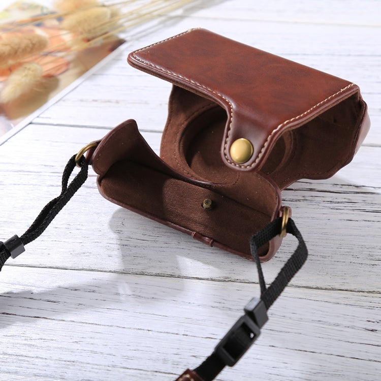 Bolsa de Câmara em Pele PU Estilo Retro com Correia para Sony RX100 M3 / M4 / M5