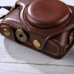 Bolsa de Câmara em Pele PU Estilo Retro com Correia para Sony RX100 M3 / M4 / M5