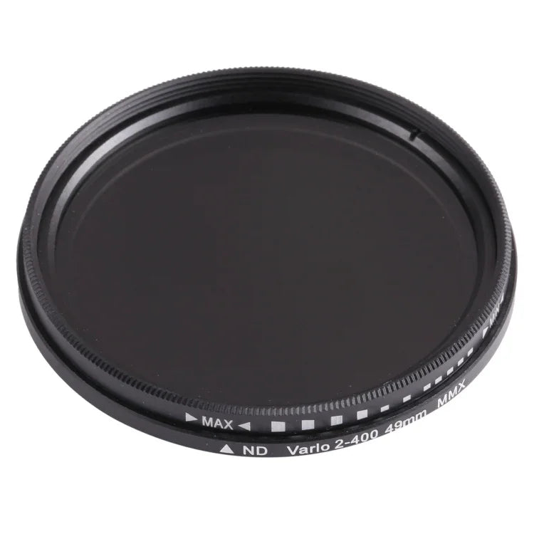 Filtro ND Fader de Densidade Neutra Ajustável 49mm, Filtro ND 2 a ND 400, 49mm